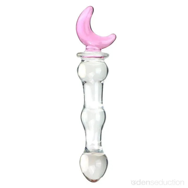 Pink heart glass dildo Glass anal dildo - EdenSeduce